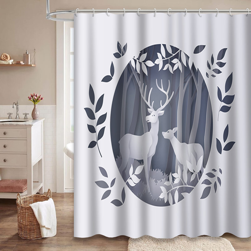 Rideau de douche Winter Christmas, L 72 po x l 84 po