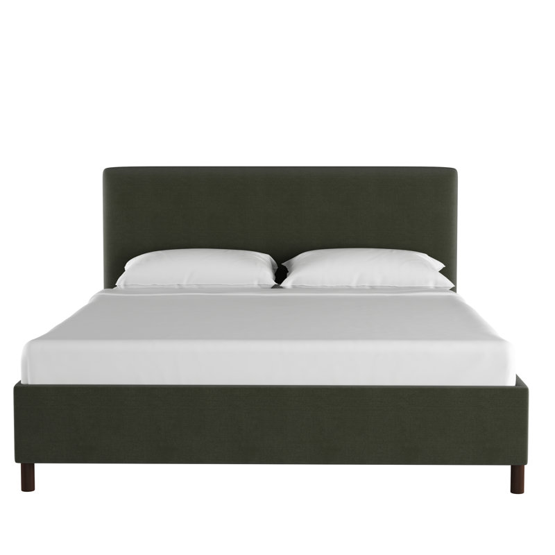 Eisley Upholstered Platform Bed, Full, Zuma White Textured Linen