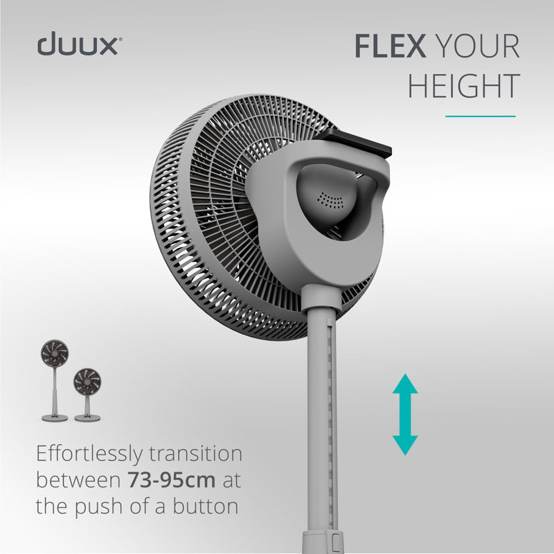 Duux Whisper 2 Standing Fan with Remote Control, 26 Cooling Speeds, Height Adjustable, Multi-direction Oscilation, Quiet Fan with Night Mode and Timer