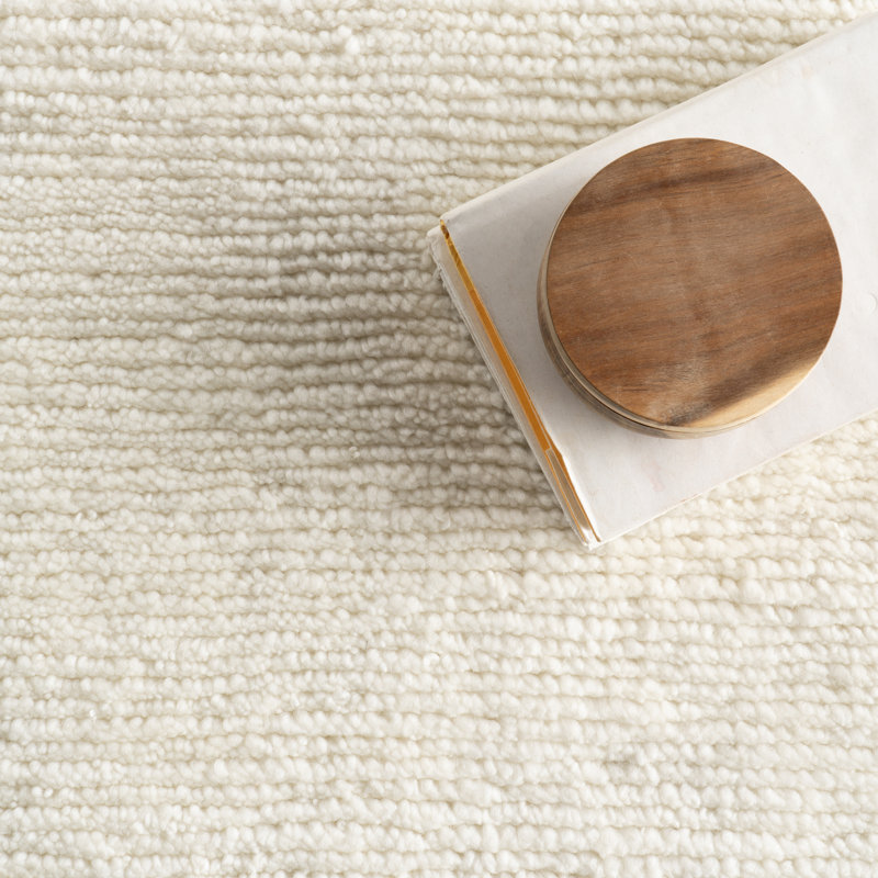 Ramsey Ivory Hand Knotted Wool Rug, Rectangle 2' x 3'