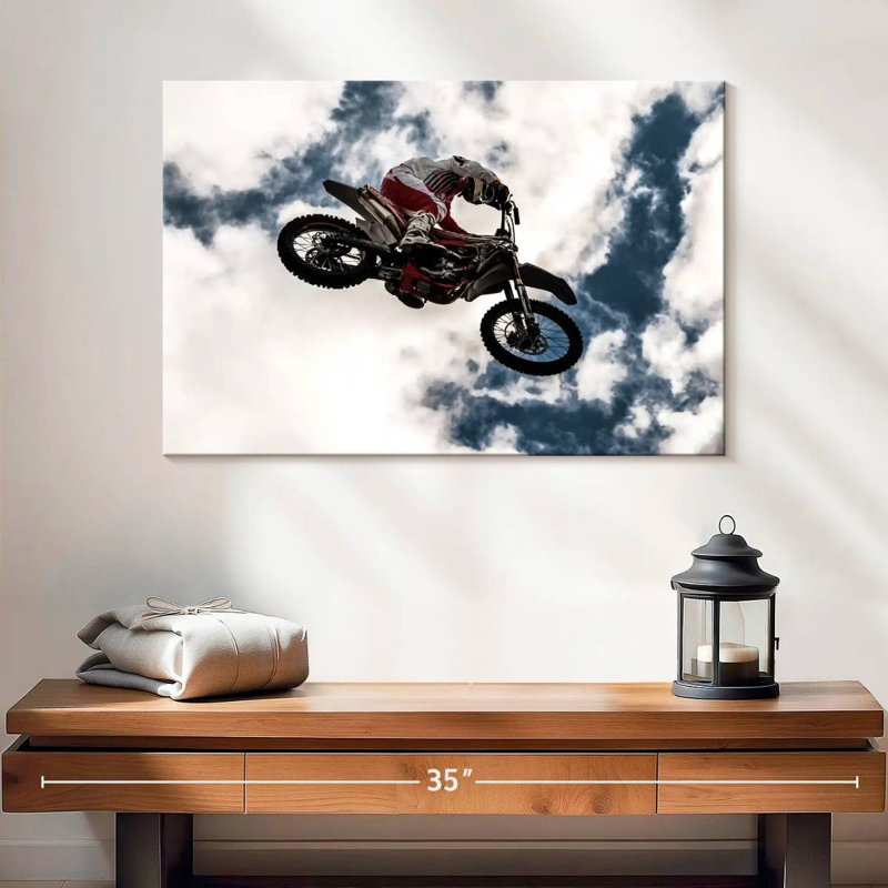 Mehar Motocross Rider In Midair, H 16 po x l 24 po