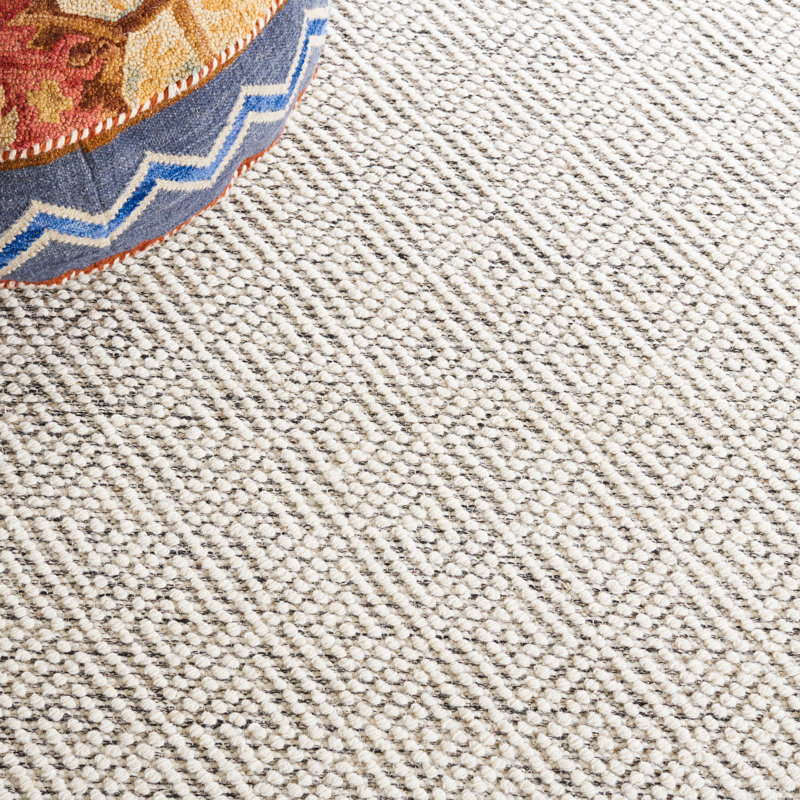 Tapis à motif géométrique tissé à la main Zahid, Carré 4 pi