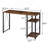 Weathered Oak And Black 2-Shelf Rectangular Writing Desk-1125705610