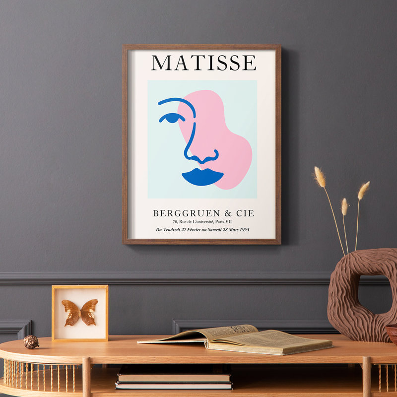 Matisse CDXCIX Framed Print - Solid Wood, 20" H x 16" W, Brown