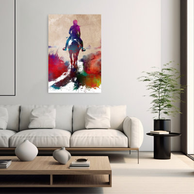 «Sport Horserider Art», reproduction d'art murale cheval contemporain