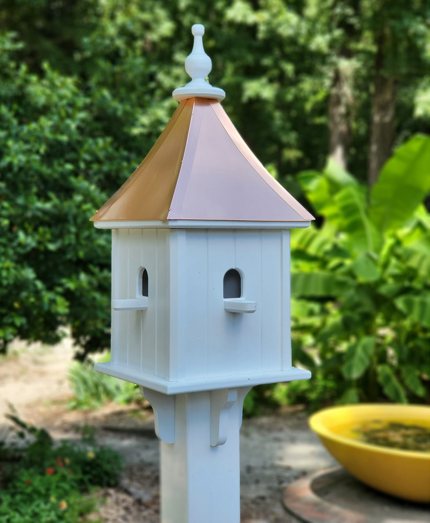 Arlmont & Co. Copper Roof Birdhouse, Weather Resistant, with 4 Nesting ...