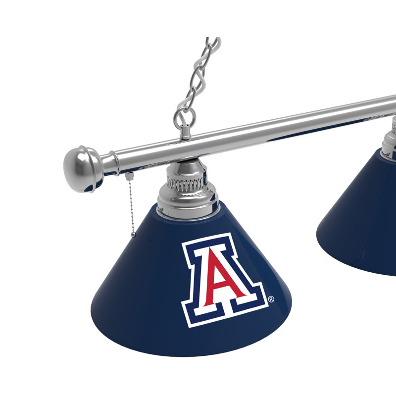 3 - Light Pool Table Lights Pendant, Chrome, Arizona Wildcats