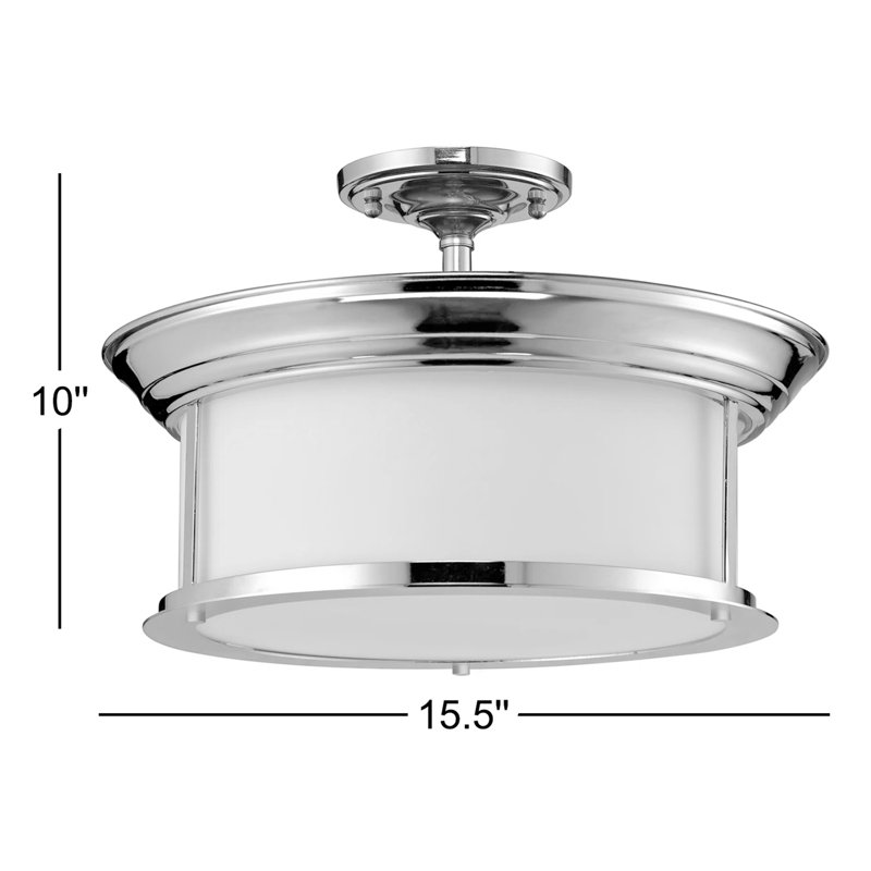 Planas Glass Semi Flush Mount, Bronze