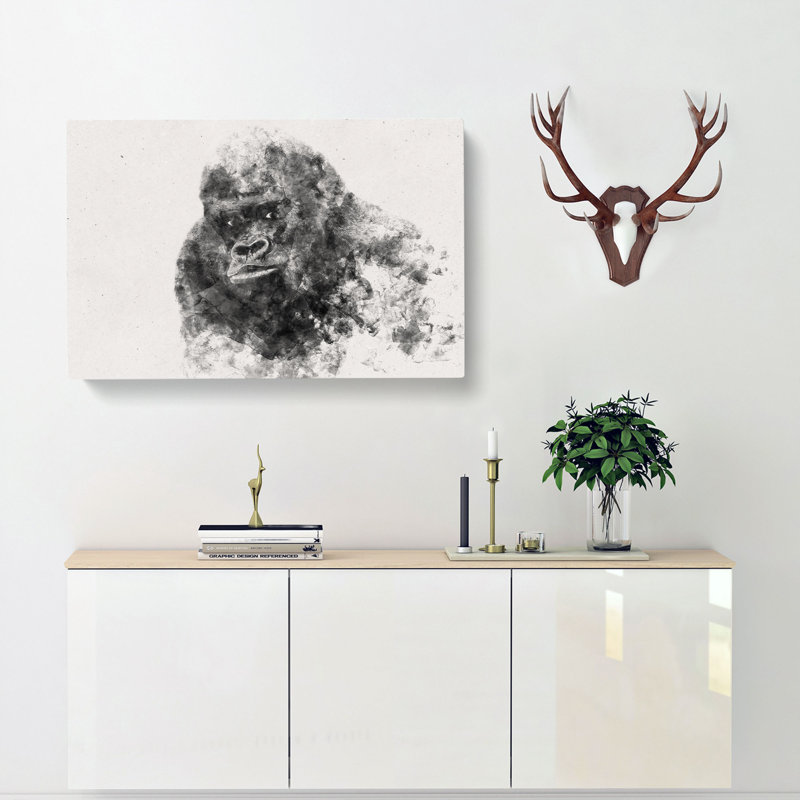 A Silverback Gorilla - Wrapped Canvas, 50cm H x 76cm W x 3cm D