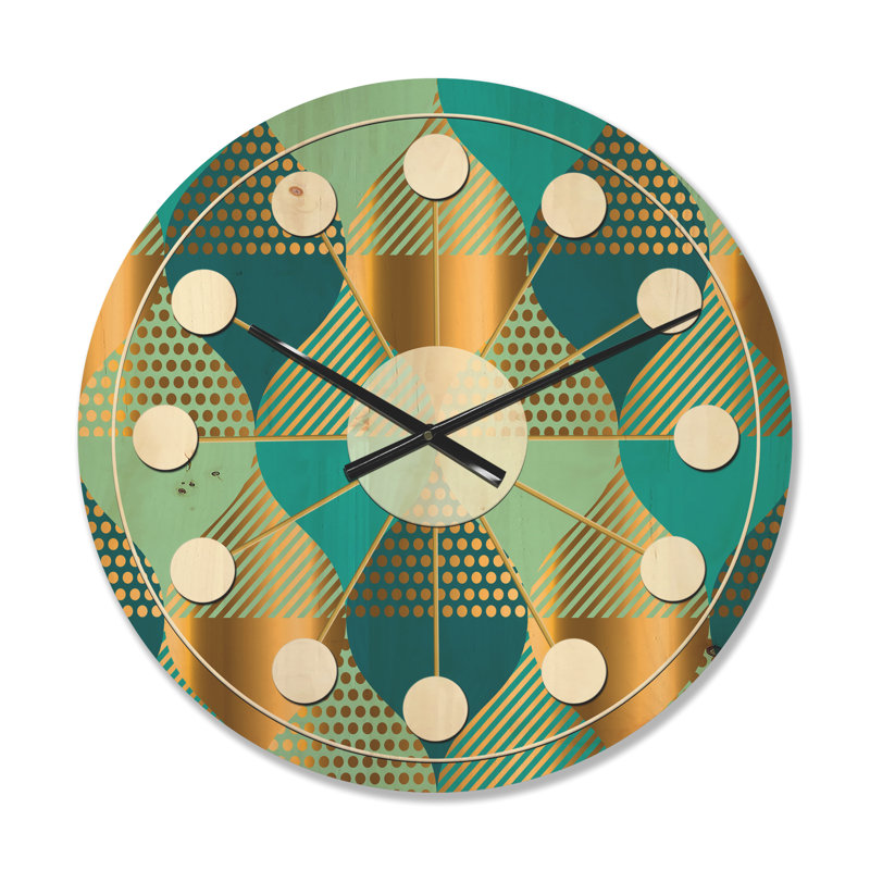 Horloge murale en bois Luxury Drops II, Moyen