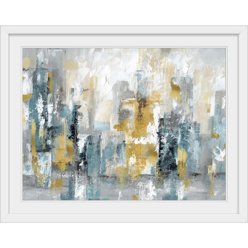 « City Views II », impression, H 35 po x l 44 po x P 1 po, Impression encadrée, Blanc