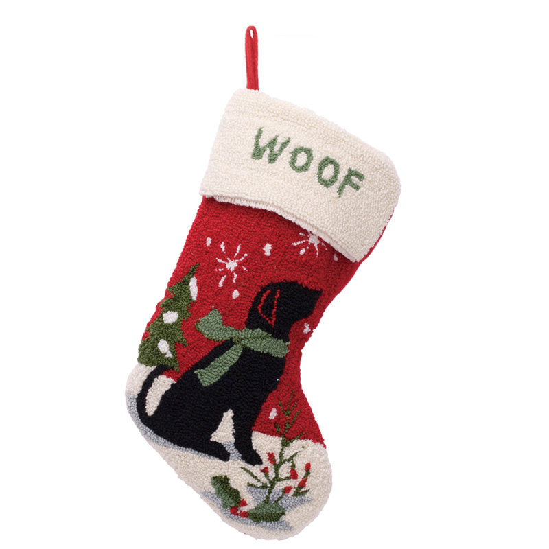Chaussette de Noël pour chien crocheté à la main
