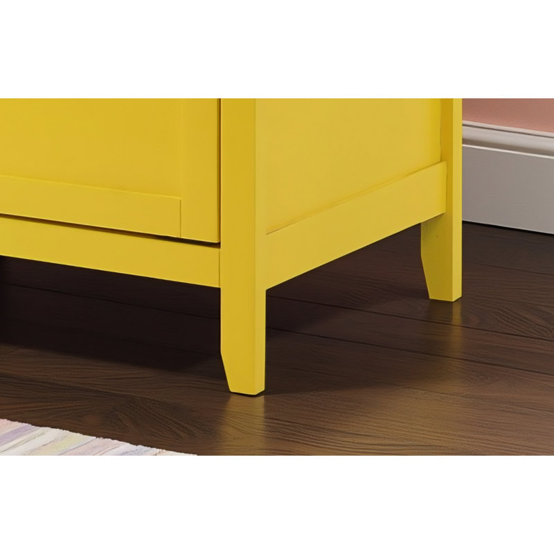 Ensemble de 2 tables de chevet 1 tiroir Paranhos, Jaune