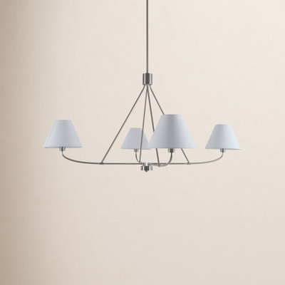 Chamberlain Lidia 4-Light Dimmable 47.2’’ W Classic/ Traditional Fabric Dining Room Chandelier