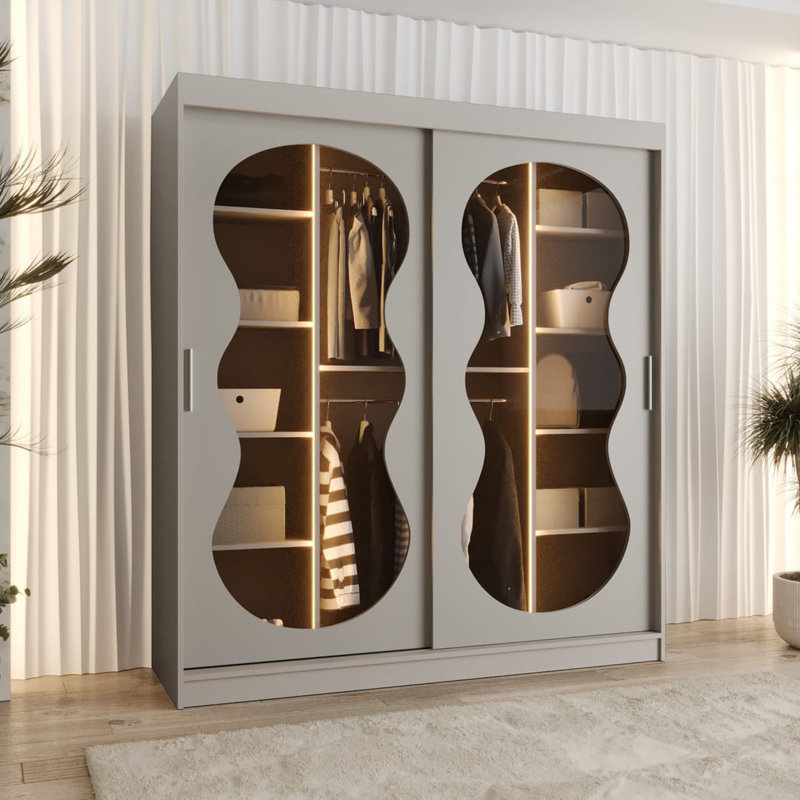 Sylina 2 Door Manufactured Wood Wardrobe, Cashmere