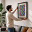 Colour Grid Geometric - Framed Print-1865759842-1865759839