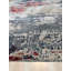 Tapis moderne contemporain en laine et viscose noués à la main polyvalent de couleur ivoire / rouge