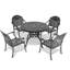 Ensemble de meubles de patio en aluminium coulé avec cadre noir et coussins de siège rouges (même SKU: W1710S00064)