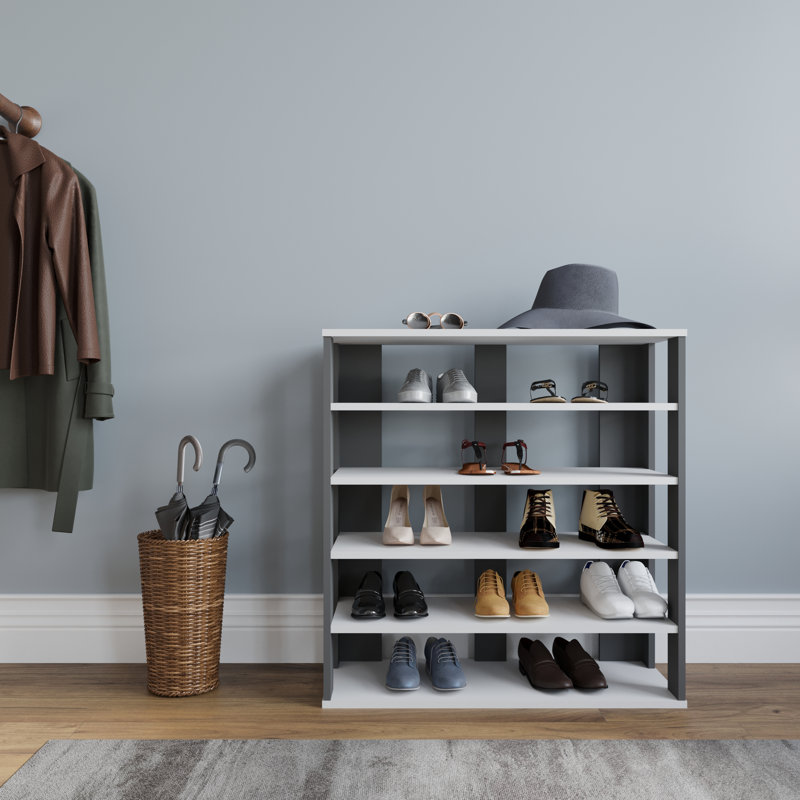 Geneva 15 Pair Shoe Rack, Oak