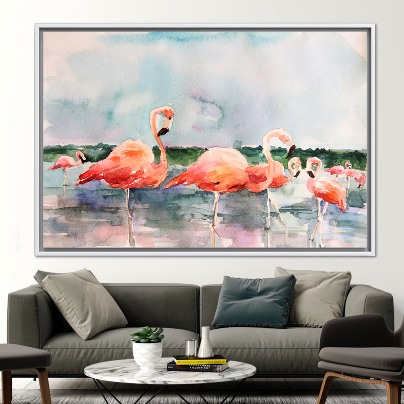 Print on Canvas, 50 cm H x 70 cm W, White Floater Framed
