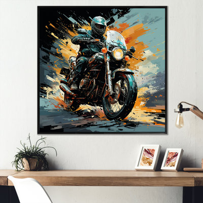 Motocyclette sur toile