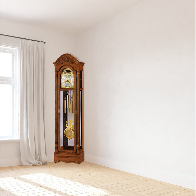 Gavin 82.5'' H Solid + Manufactured Wood Grandfather Clock with Adjustable Chime Volume