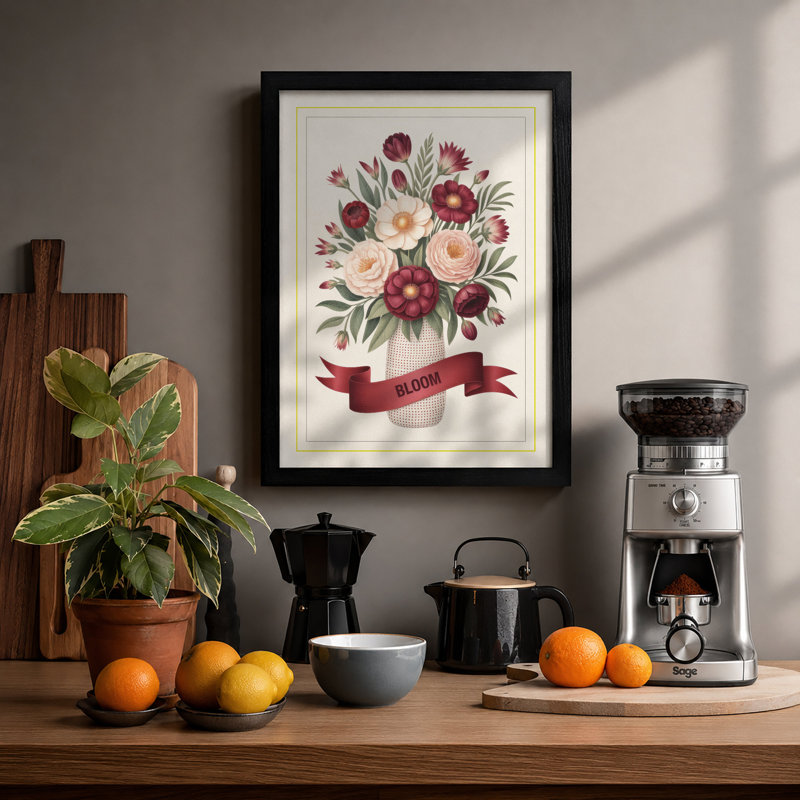 Bloom Botanical - Framed Print, A1 - 84.1 x 59.4 cm, Black