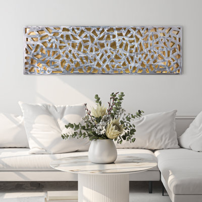 Radiant Fusion Leaf encased on a 3D Polished Steel Abstract Metal Wall Art