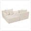 Fauteuil paresseux à deux places en tissu velours, aucun assemblage requis, parfait pour les salons et les chambres à coucher modernes-118133039