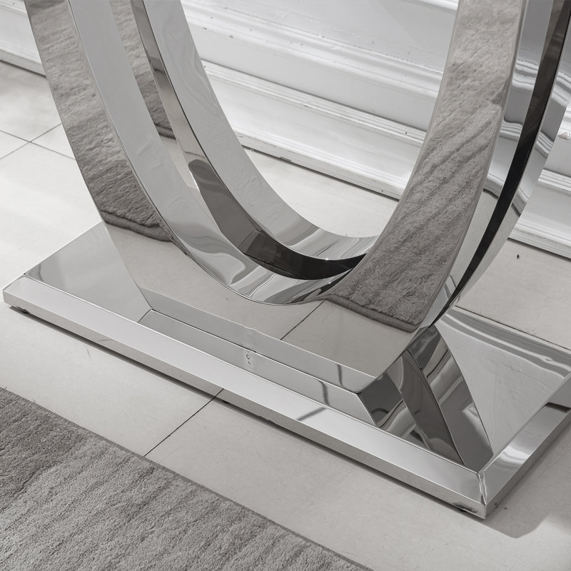 Console Bruneta 46,85, Blanc, Argent