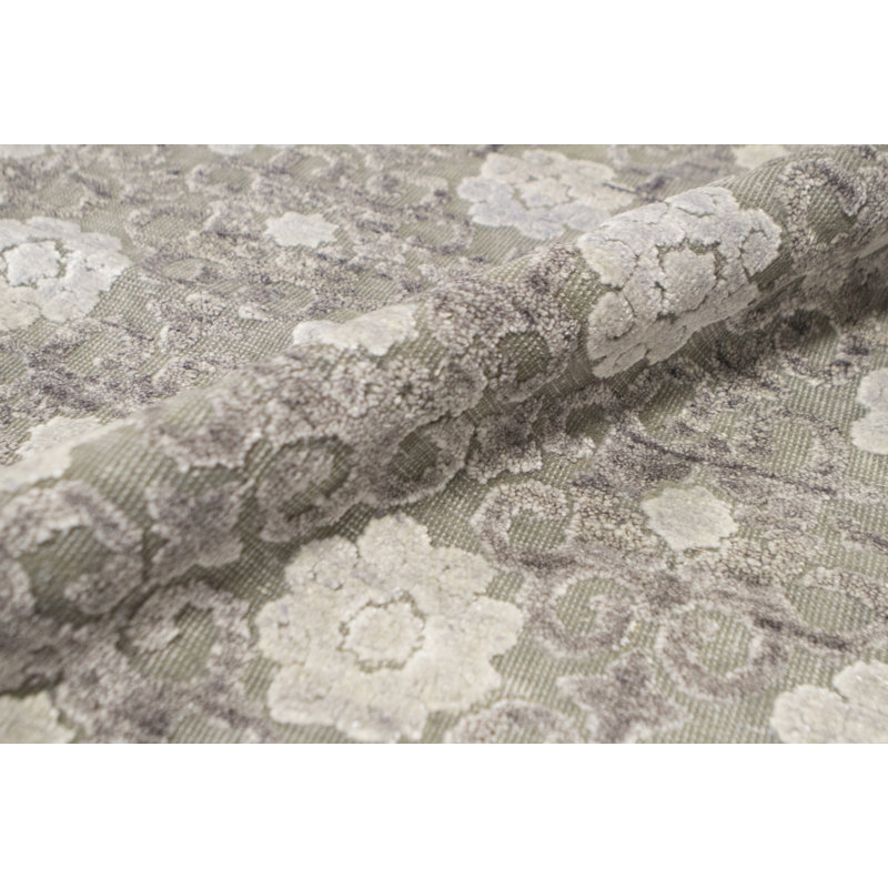 Hand-Knotted High-Quality Gray and Silver Area Rug