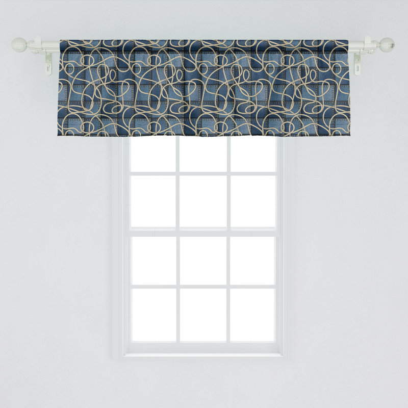 Ensemble de 2 cantonnières bleu Ambesonne, L 18 po x L 54 po