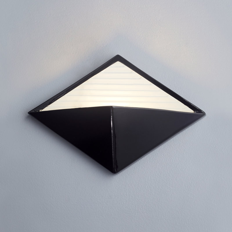Caeli Ceramic Wall Sconce, Matte White with Champagne Gold Internal, Yes