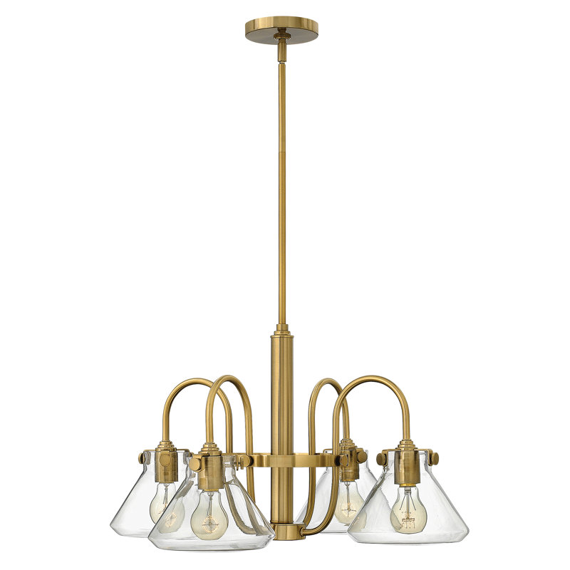 Redfern 4 - Light Shaded Chandelier, Brushed Caramel