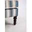 Chaise d'appoint rembourrée, fauteuil vintage avec tissu en lin rayé bleu et blanc et garniture cloutée pour le salon
