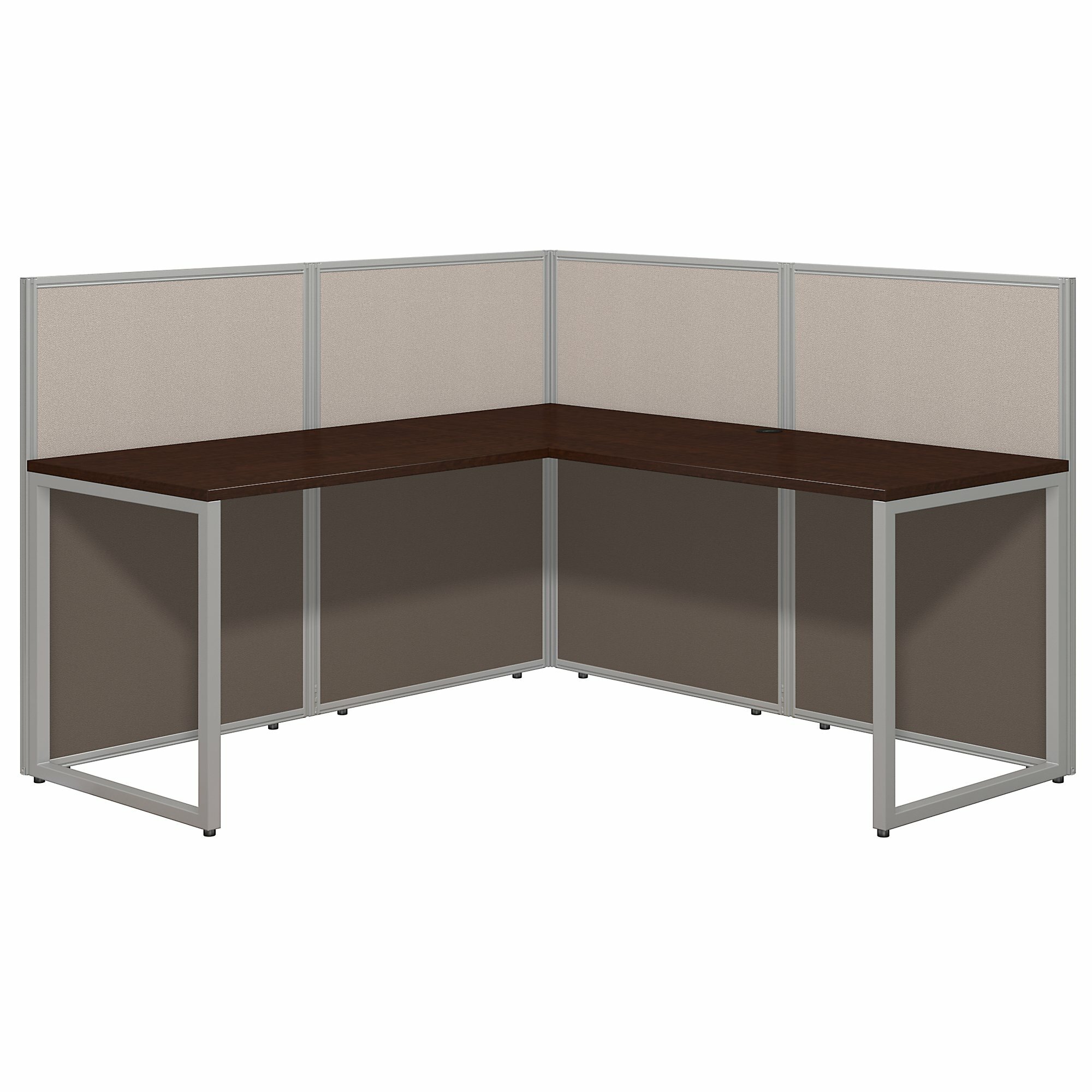 Bush Furniture 3 Person L Shaped Cubicle Desks with Storage, Drawers, and Organizers