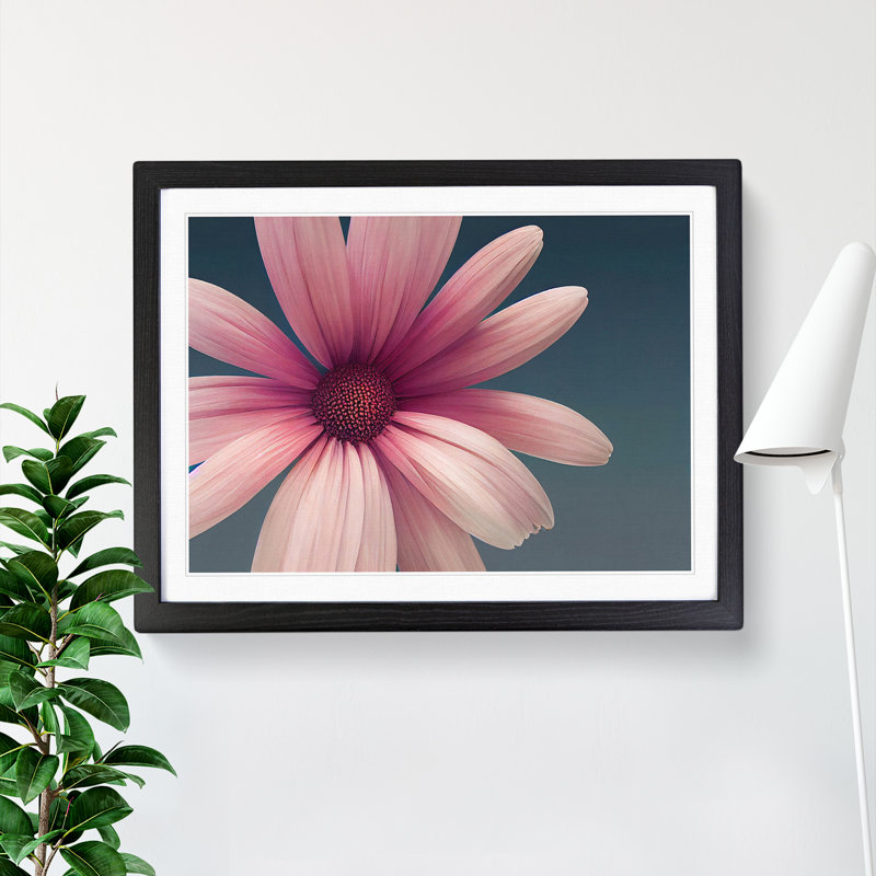 Cute Daisy Flower - Framed Print, Black, 46cm H x 64cm W x 2cm D