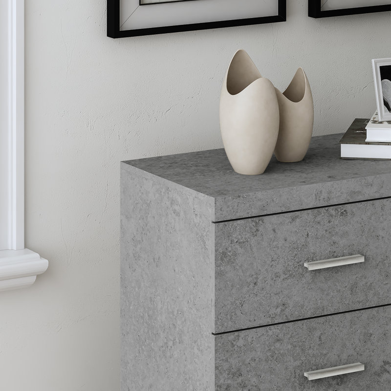 Caomhan 46.5" W 6 Drawer Dresser, Concrete Gray