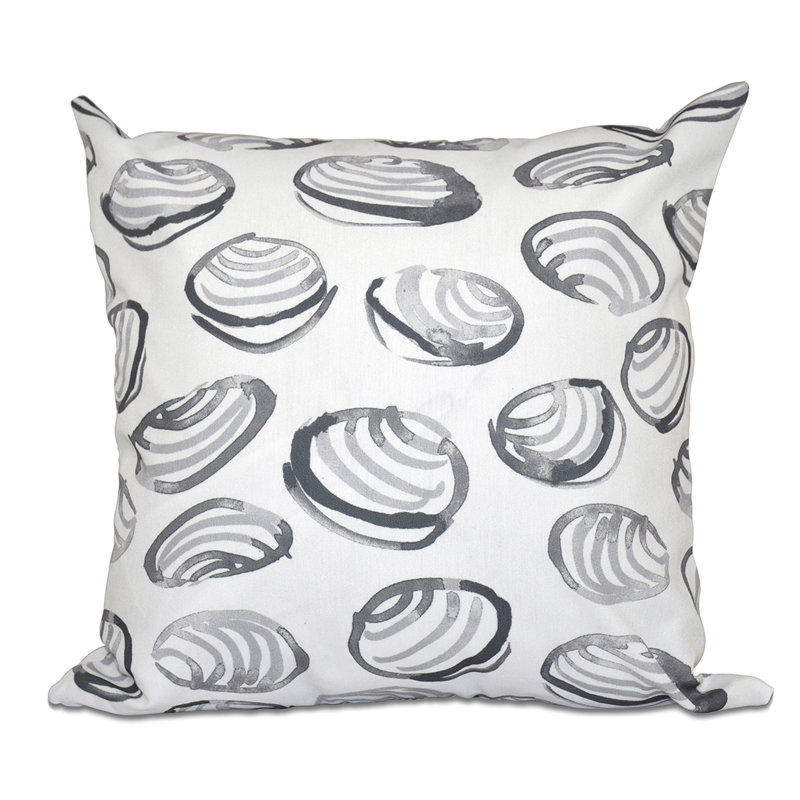 Housse de coussin carrée à motifs géométriques et insert, H 16 po x l 16 po, Gris