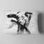 Tache de peinture noire - coussin imprimé abstrait