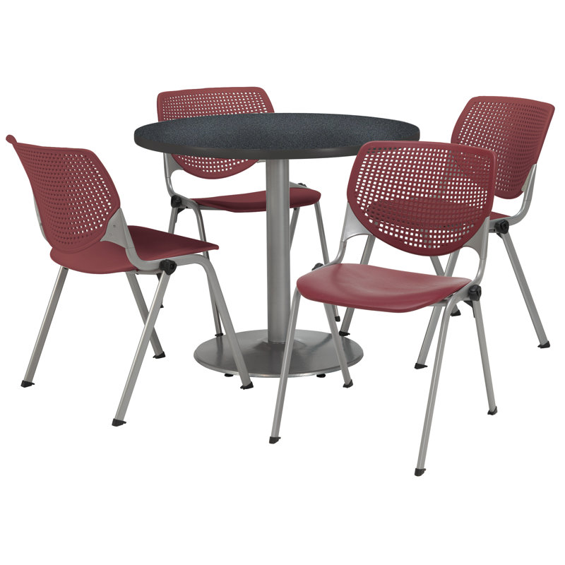Table ronde pour salle de pause, Graphite nebula, L 36 po x P 36 po, Bourgogne