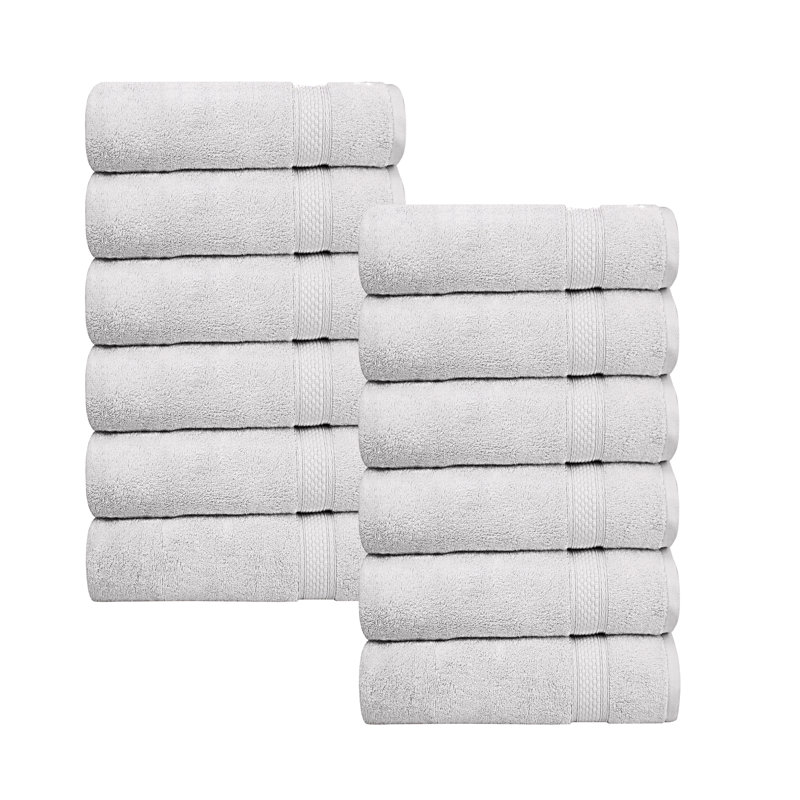 Bywood - Ensemble de débarbouillettes à séchage rapide ultra doux, Blanc brillant, Ensemble de 12 pièces