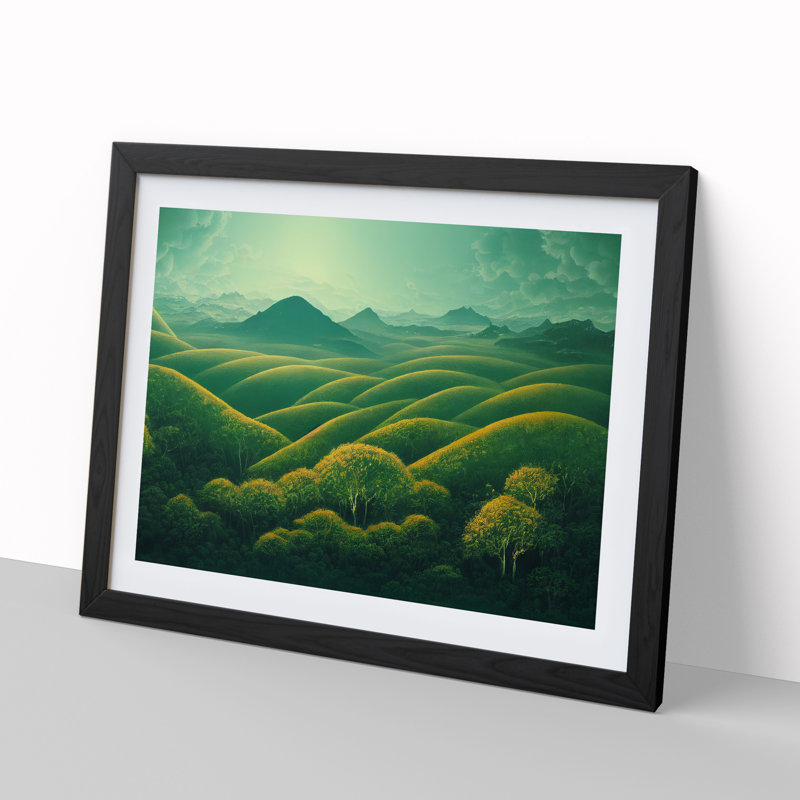 A Striking Summer Forest 1 Piece Single Picture Frame Wall Art, 25cm H x 34cm W x 2cm D, Black