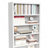 Metal Bookcase, 71 Inch Tall 5-Tier Bookshelf With Door, Industrial White Bookshelf With Adjustable Shelves, 9.2" Deep Storage Shelf For Living Room, Office, Library, Modern Home Furniture
