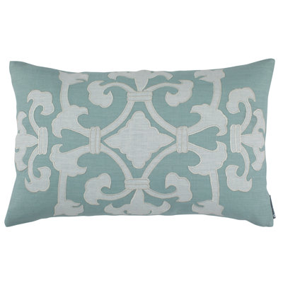 Angie 100% Linen Damask Lumbar Pillow