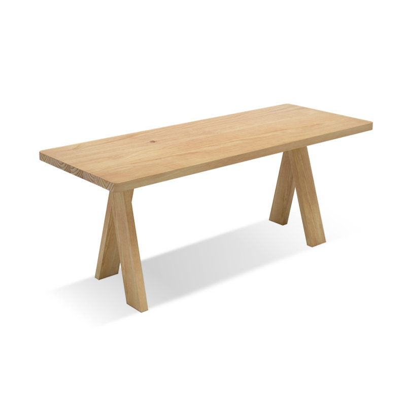 Burlywood Rectangular Solid Wood Dining Table, 29.53"H x 78.74"L x 35.43"W