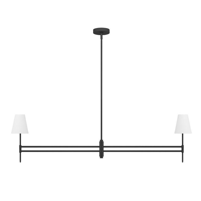Grand lustre à 2 tiges Hunter Camelia, Matte Black