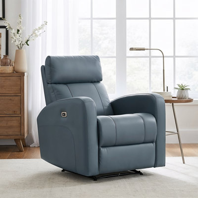 Joris 31.1" Top-Grain Leather Power Recliner with Adjustable Headrest, USB-A & USB-C