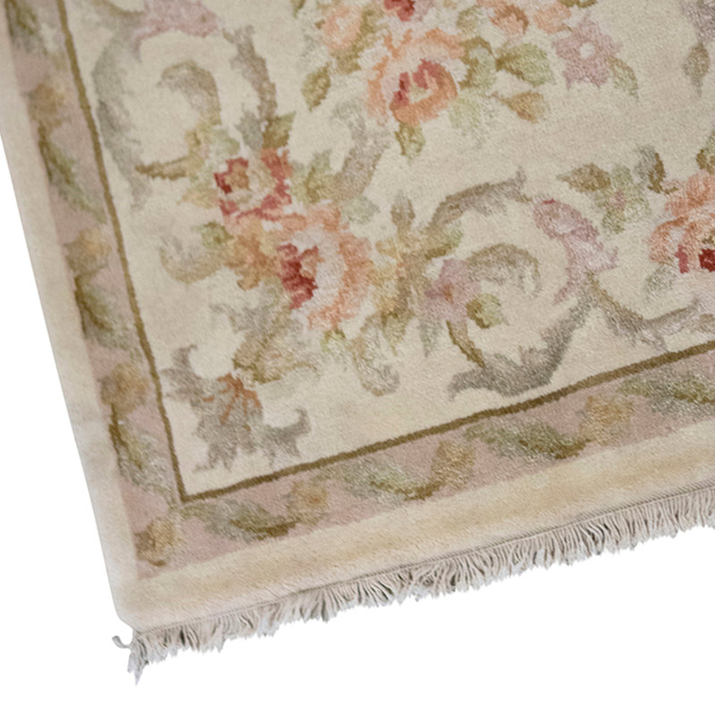 Hand Knotted Area Rug in Ivory