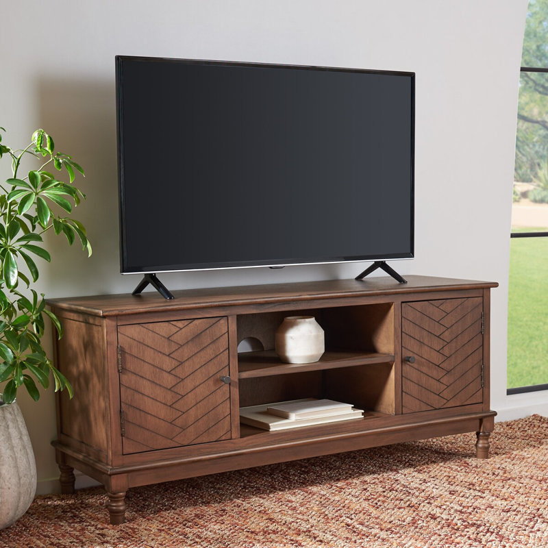 Mid-Century Modern Bivins TV Stand with Ample Storage and Décor-Smart Finish for Living Room, Home, Brown